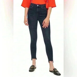 Topshop Jamie White Split Hem Skinny Jeans
